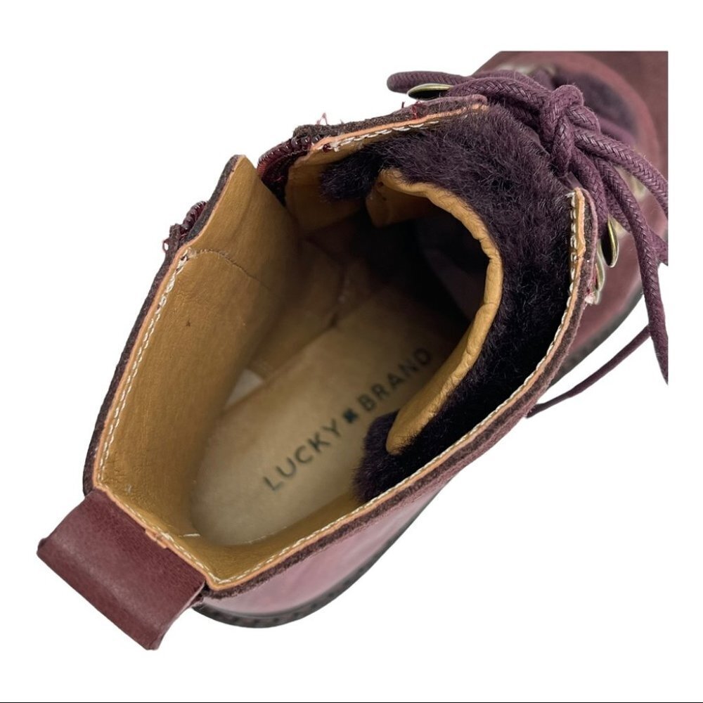 Lucky Brand Ilianna Raisin Leather Womens Ankle Boots Size 6.5M - Picture 9 of 15